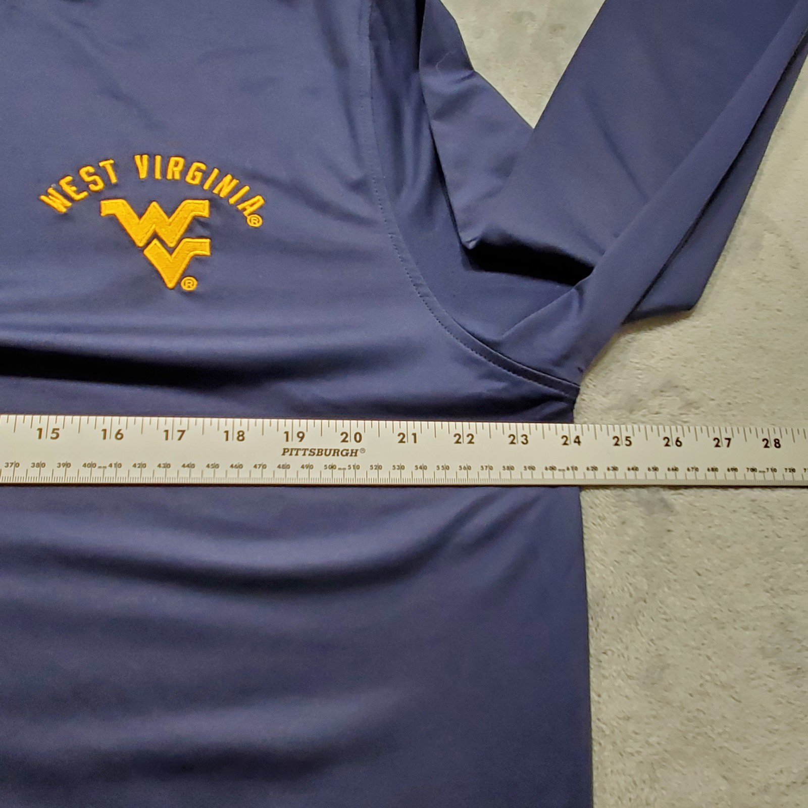 Champion 1/4 Zip Pullover West Virginia Embroidered Logo Navy Yellow Men Sz L