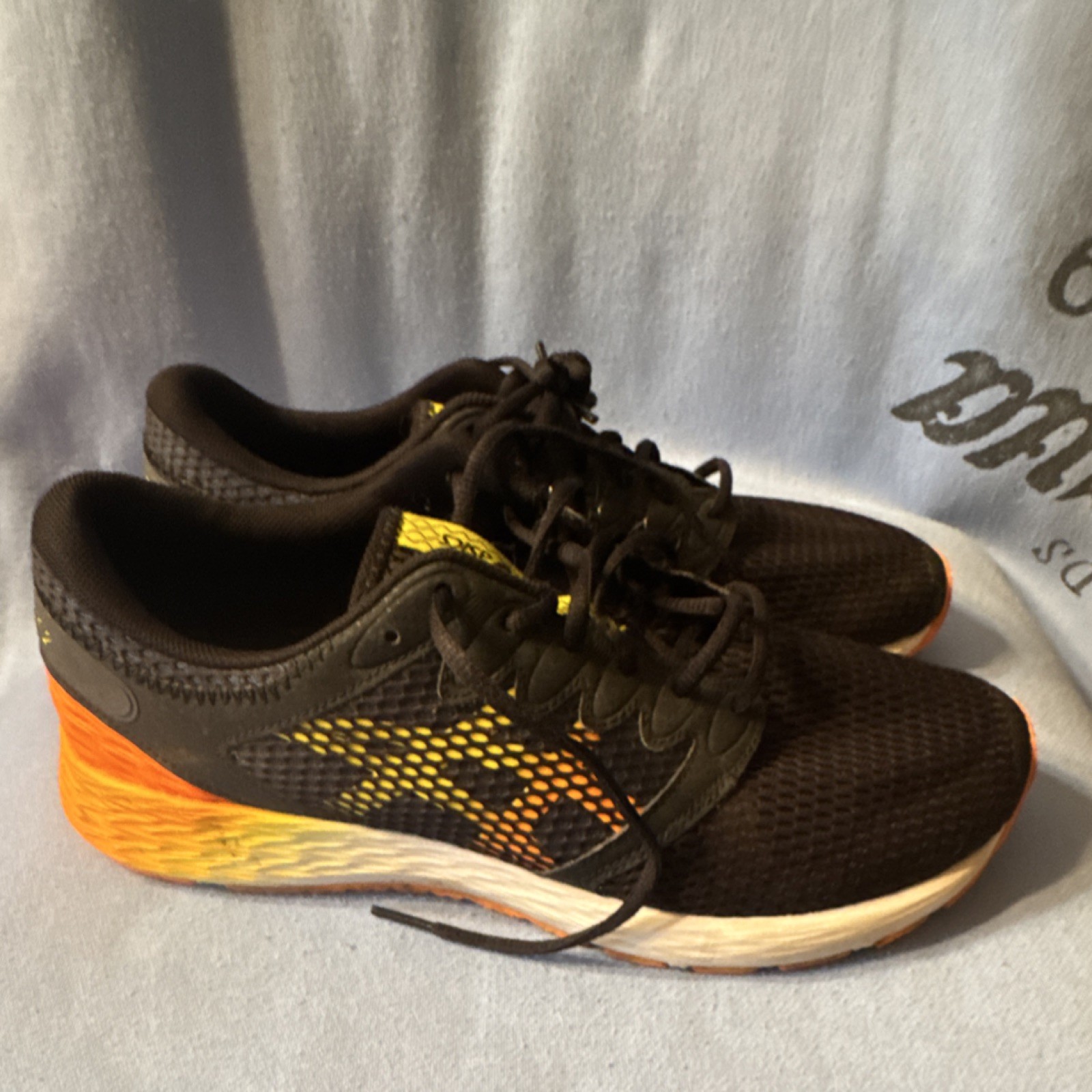 ASICS RoadHawk FF 2 Men’s Low Top Lace Up Running Sneakers Black Orange 1011A136