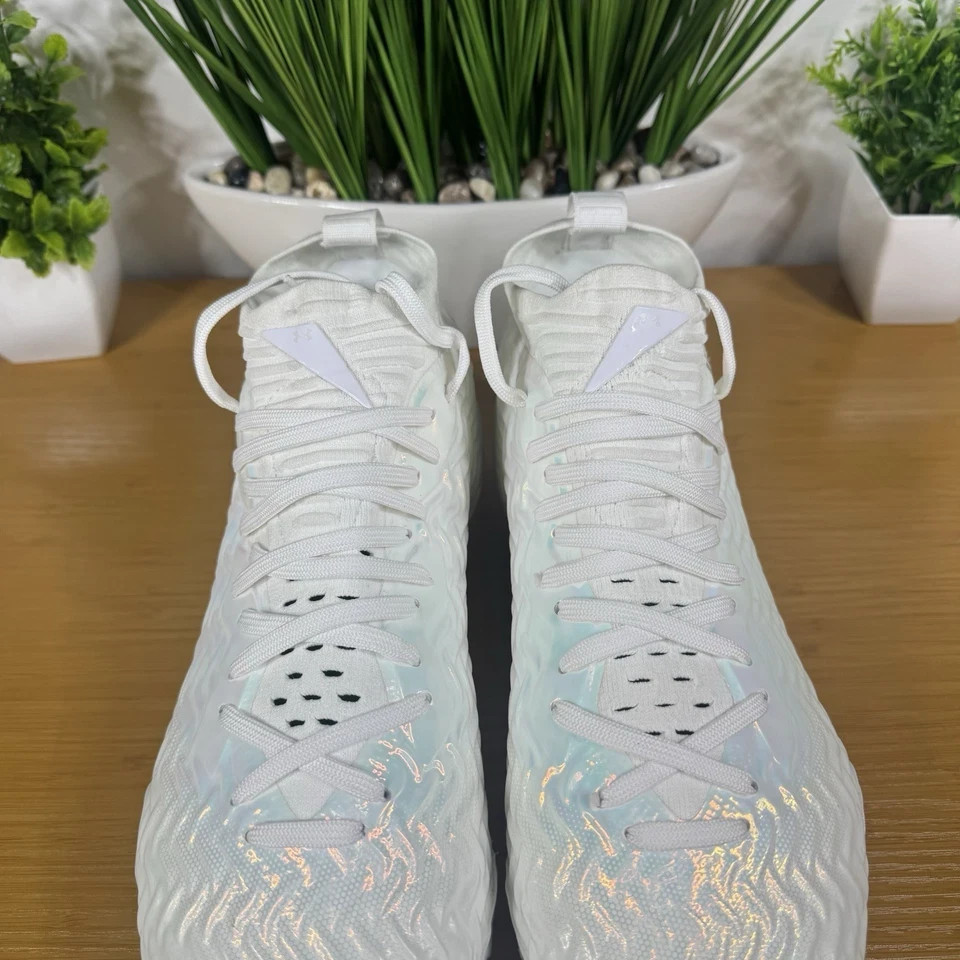 Under Armour Spotlight Pro White Iridescent Football Cleats Mens