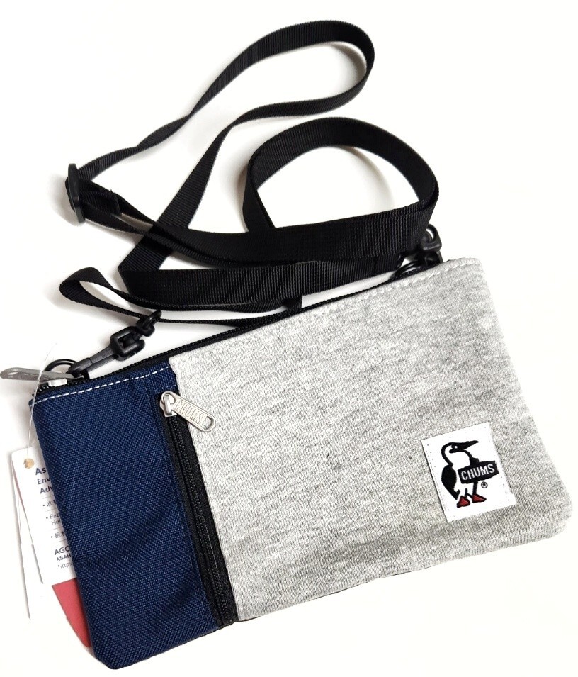 Chums Phone Case Shoulder Bag iPhone 12 Gray Basic Navy Dirt Water Repellant NWT