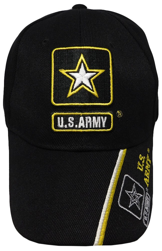 US Army Star Black Adjustable Baseball Cap Hat Go Army Military New