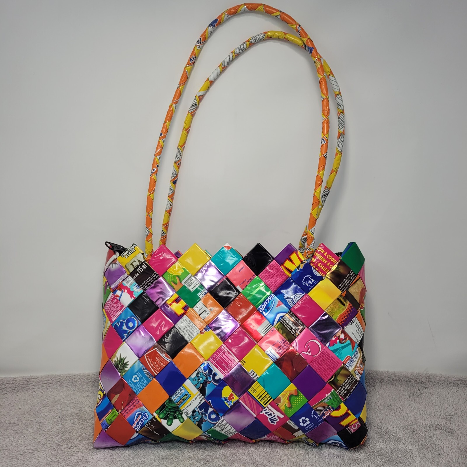Mexican Candy Wrapper Purse Shoulder Bag Handmade Colorful