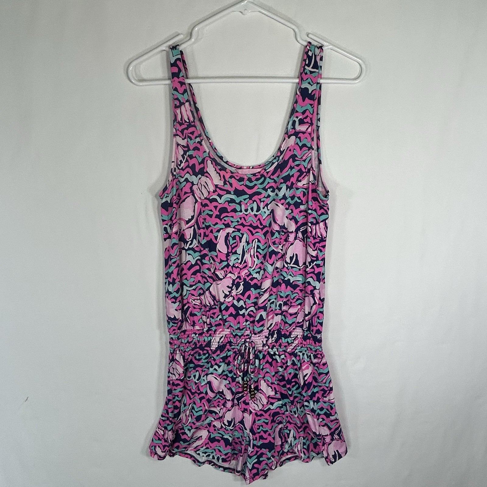 Lilly Pulitzer Tala Romper “Pop Up Lobstah Roll” Women’s Multicolor Pink Small
