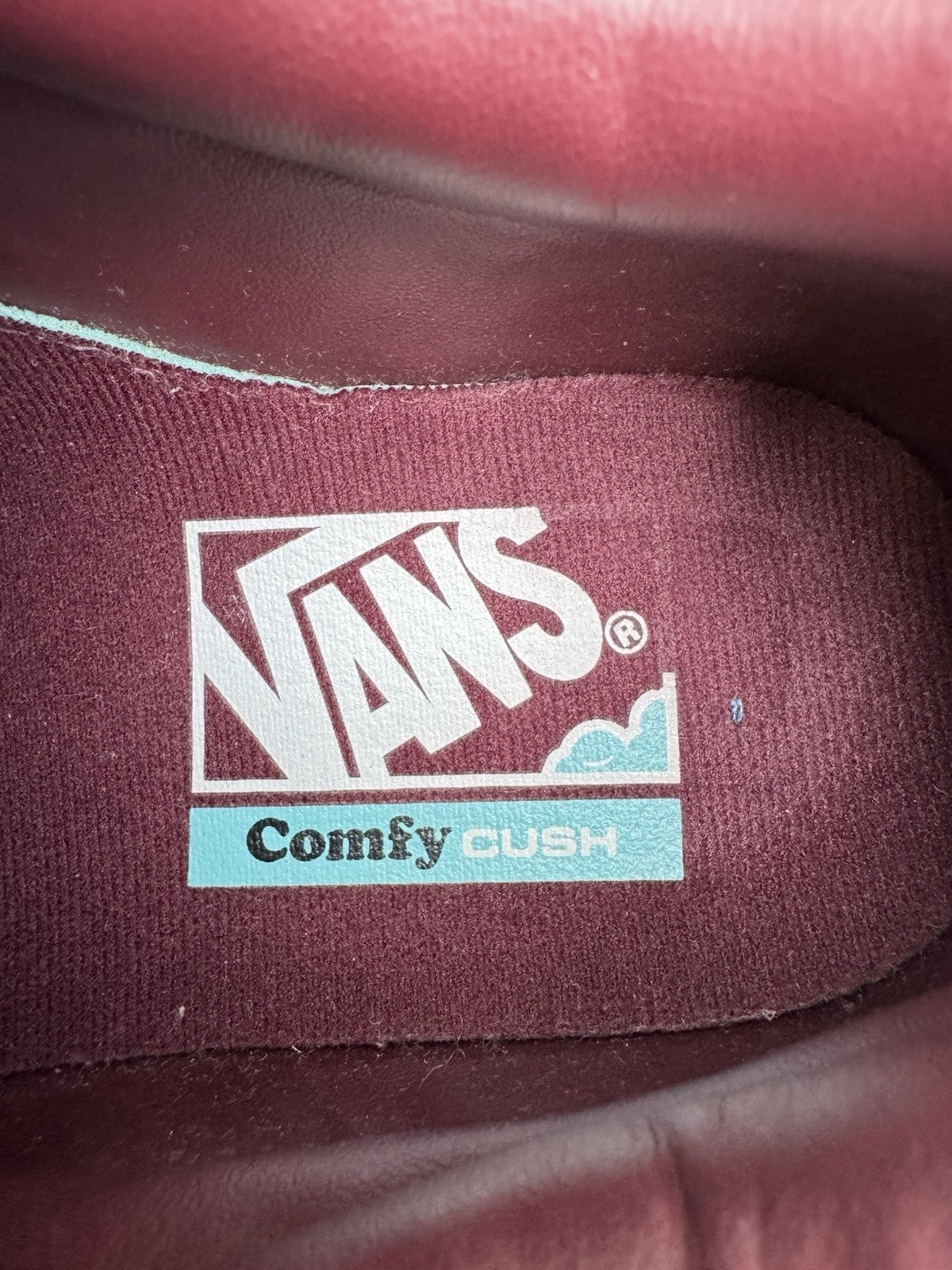 Vans Lowland CC Serio White Burgundy Gum Shoes Men 5 Women 6.5