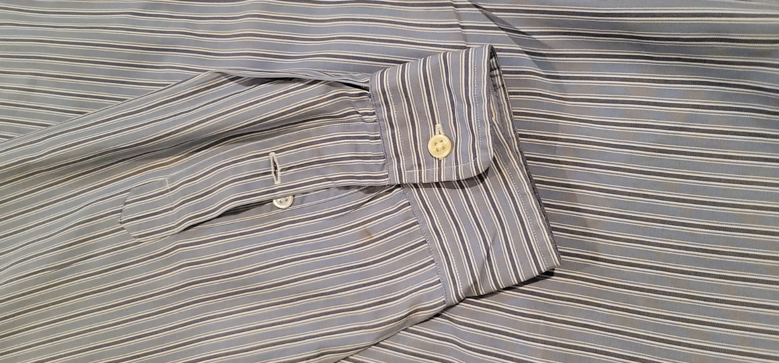 Ralph Lauren Men’s Blue White Striped Button-Down Dress Shirt