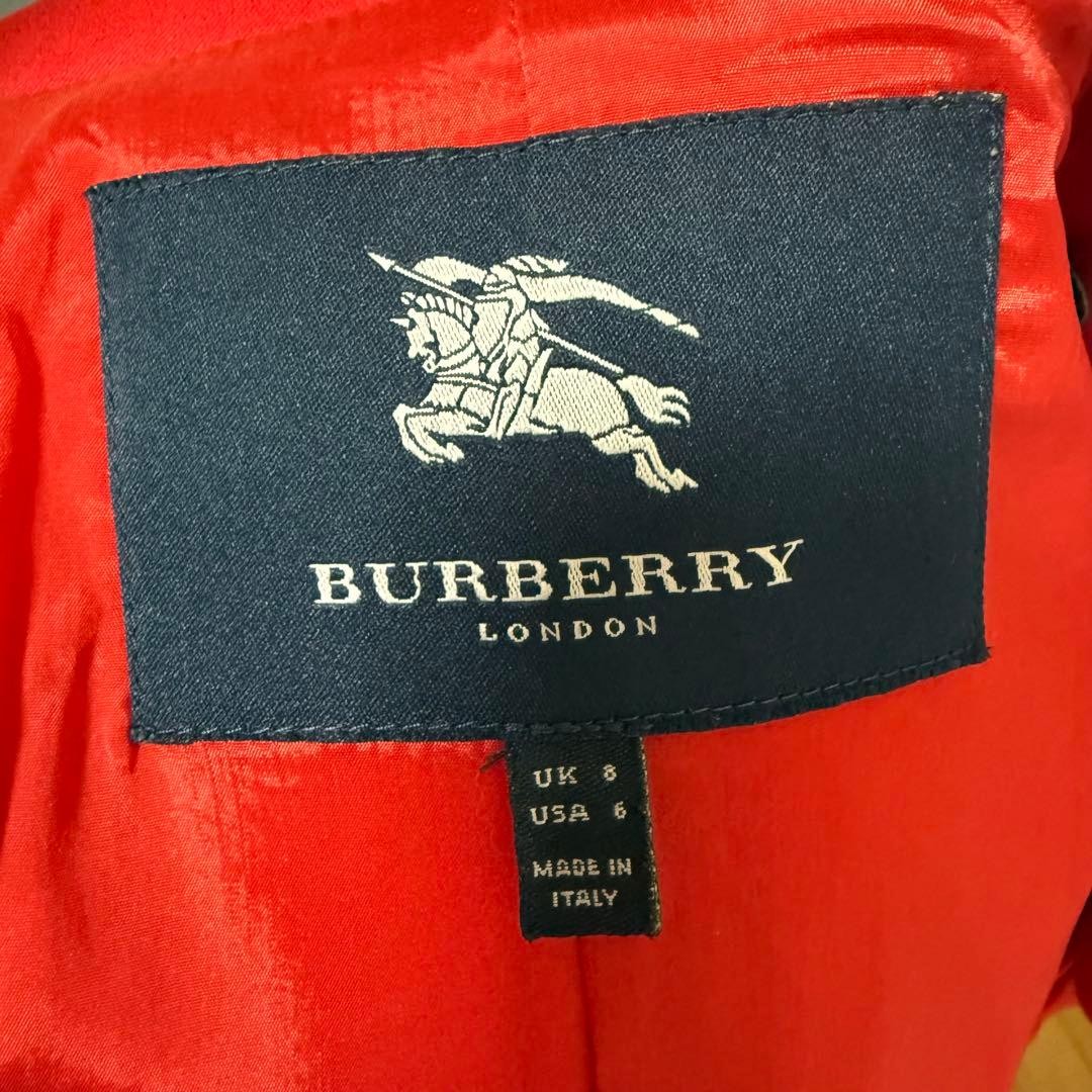 BURBERRY Red Double Breasted Long Coat UK8