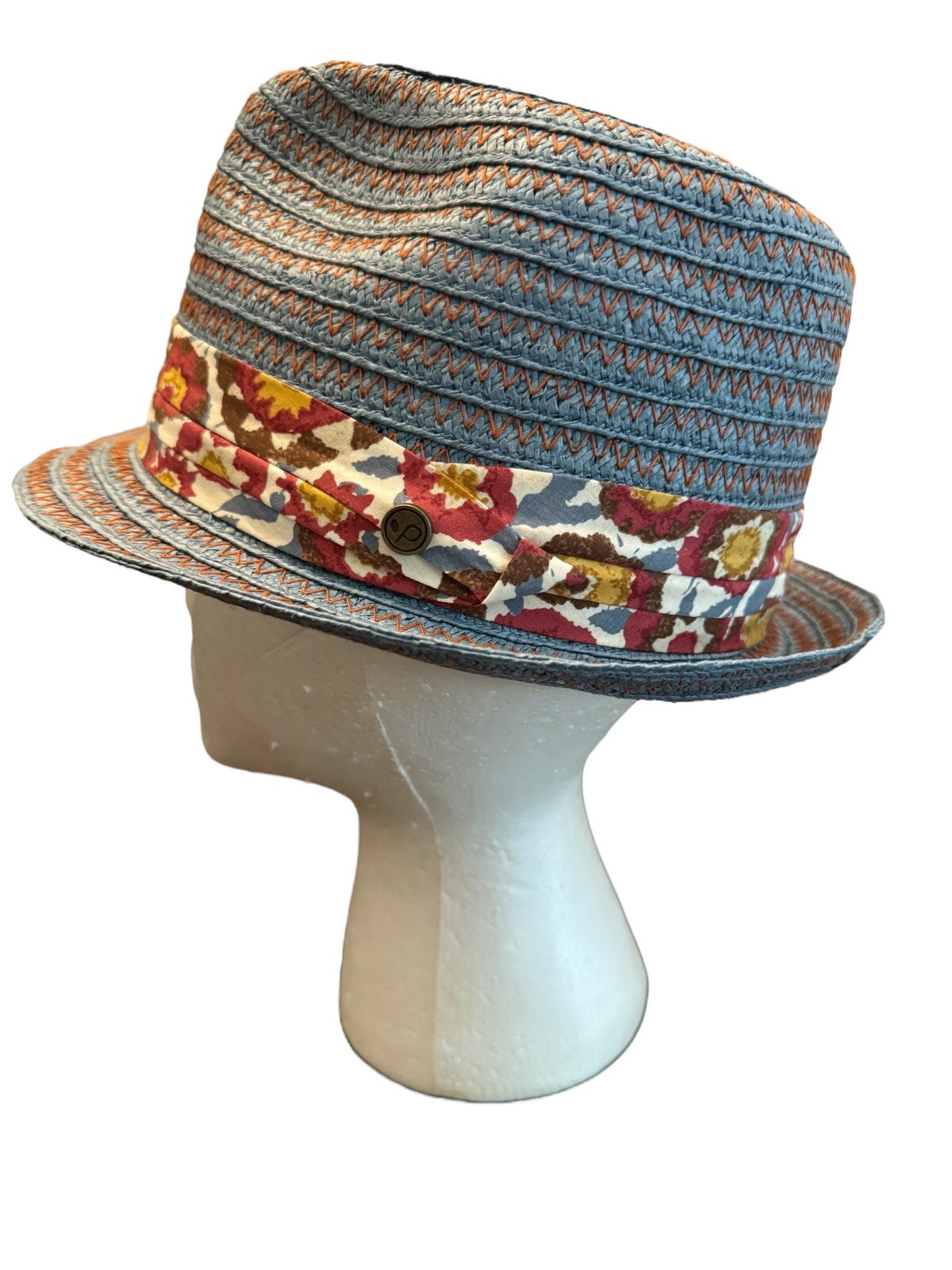 Pistil Fedora Paper Straw Woven Cap Hat Floral Band Casual Vacation