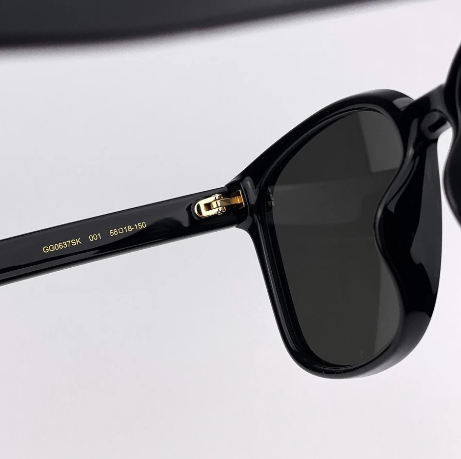 Gucci Men Sunglasses Black Grey Square GG0637SK 001 NEW