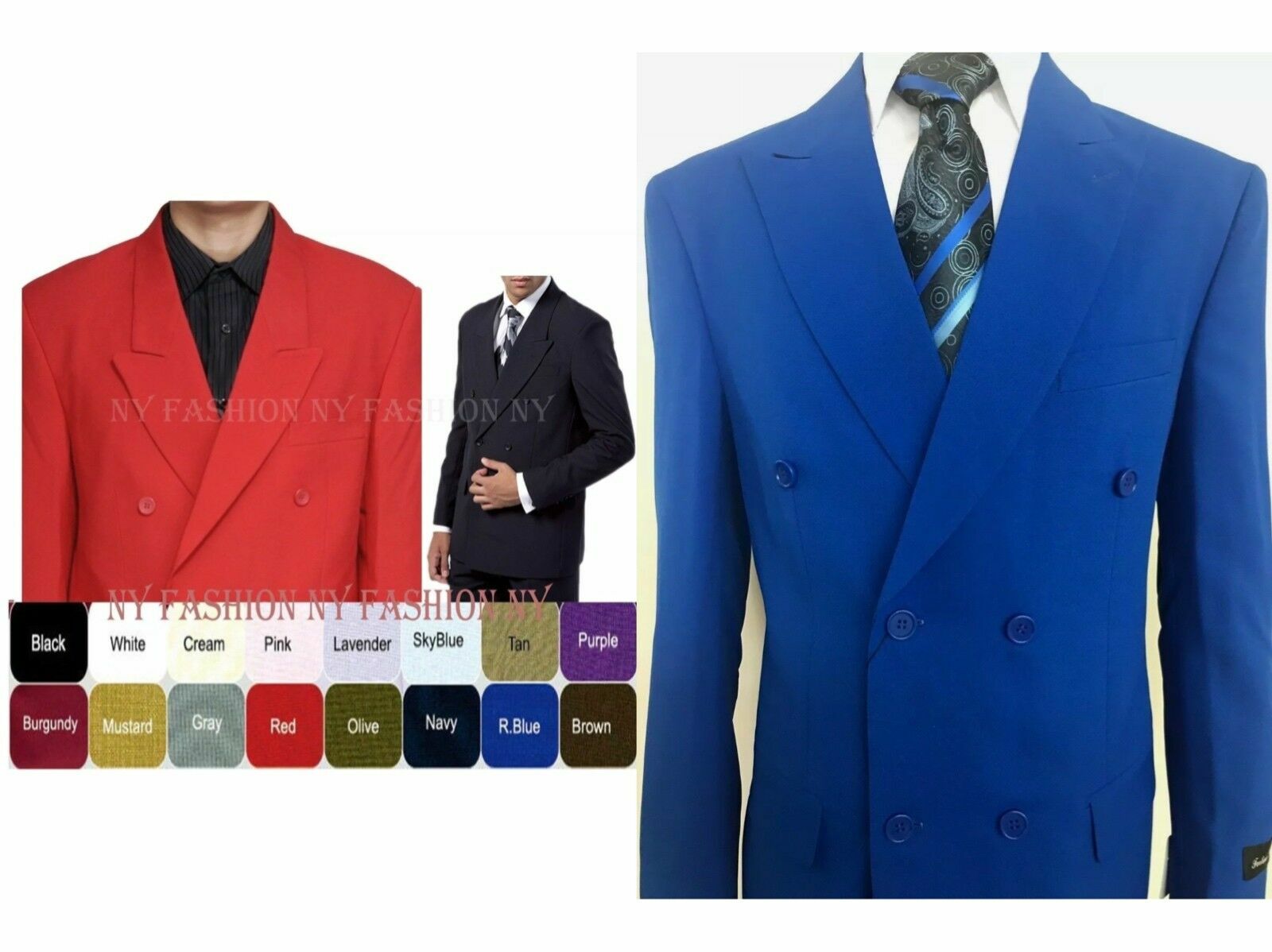 mens’ double breasted suit ( come with pants) by Milano Moda Stye #901P