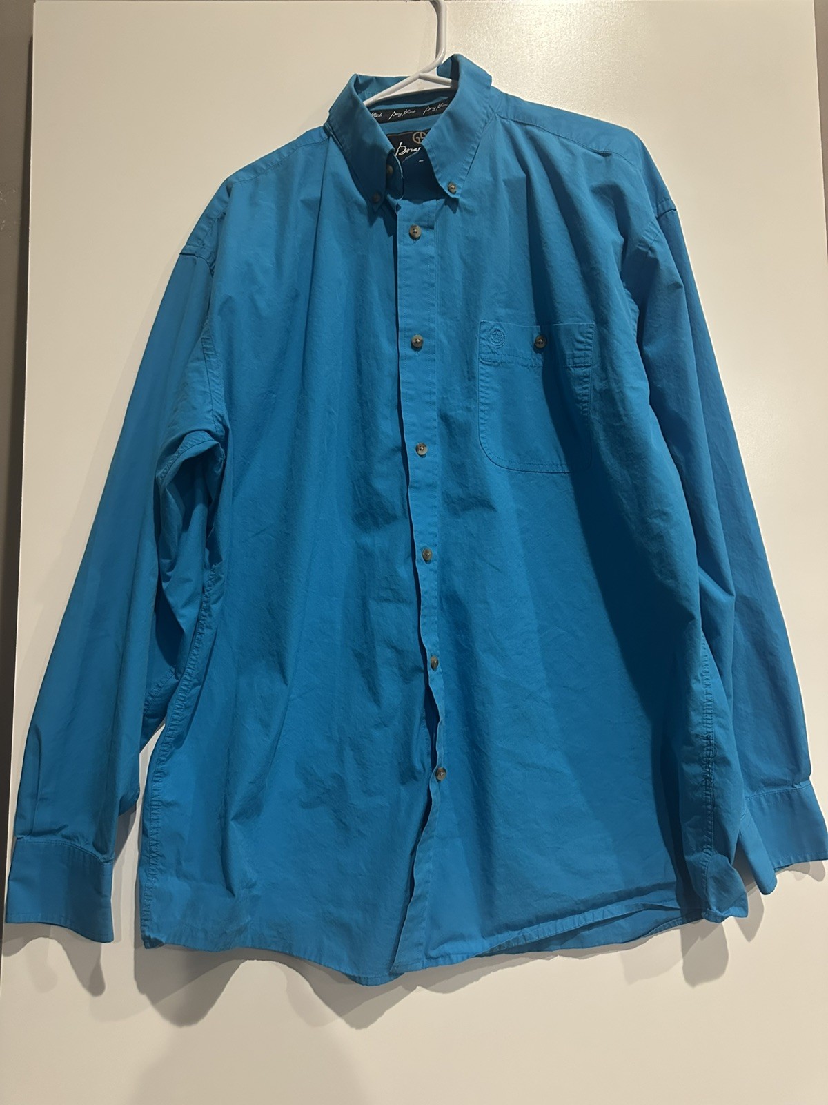 Wrangler George Strait Cowboy Cut Shirt XL Turquoise Men Western Button Down