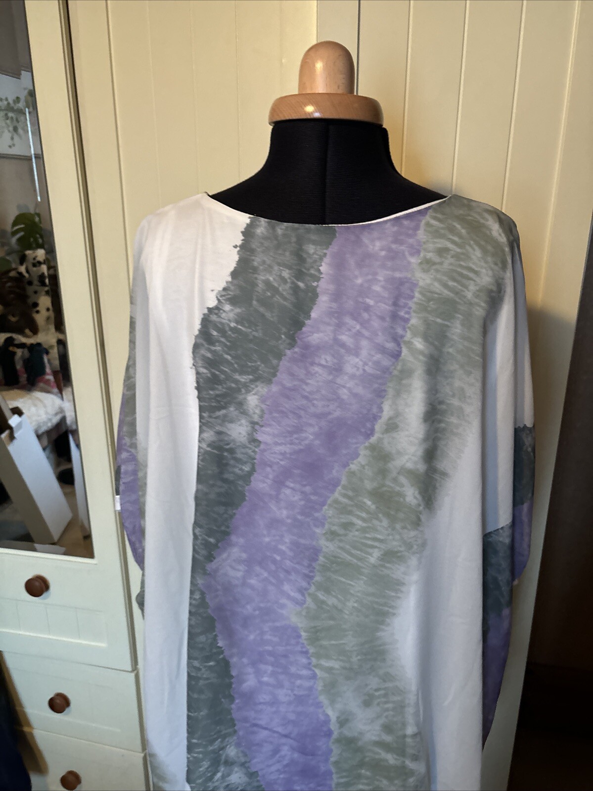 KLASS Preloved Ladies Top Size M Purple Mix Chiffon Layered Oversized Lagenlook