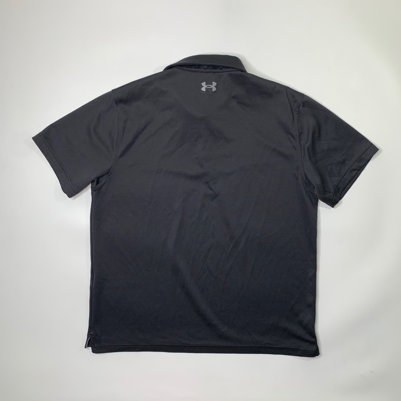 Under Armour Shirt Mens XL Extra Large Black Loose 3-Button Placket Golf Polo