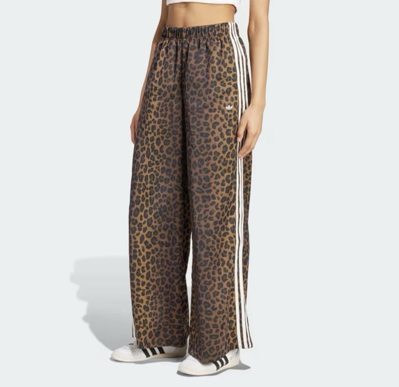 *Adidas ‘Leopard Print’ Satin Wide Leg Track Pant | size S | KA2666 Women’s