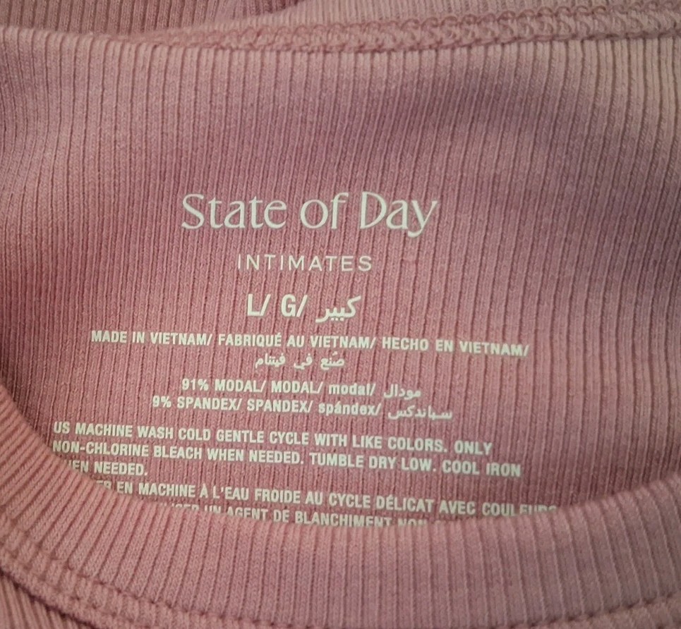State of Day Ribbed Modal Sleep Tank Top Women’s Mauve Orchid Solid Scoop Neck