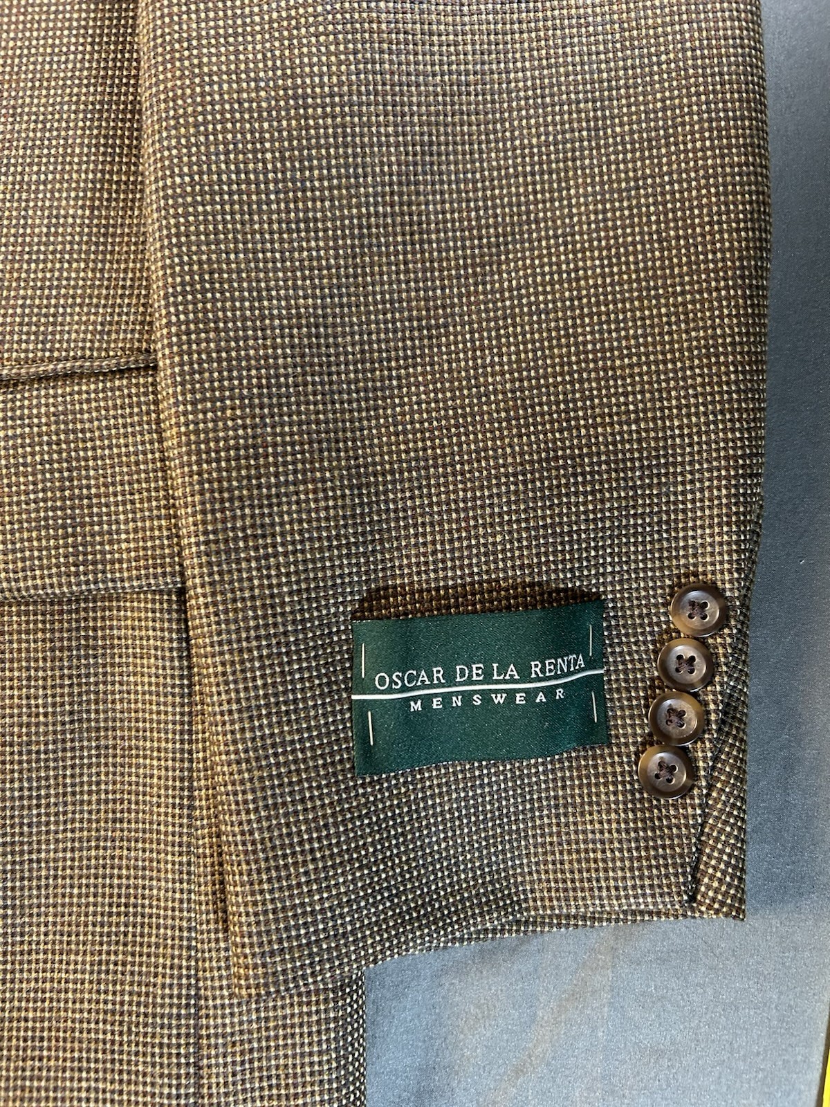 NWT Oscar De La Renta Men’s Sport Coat 100% Wool Brown Tweed 38S