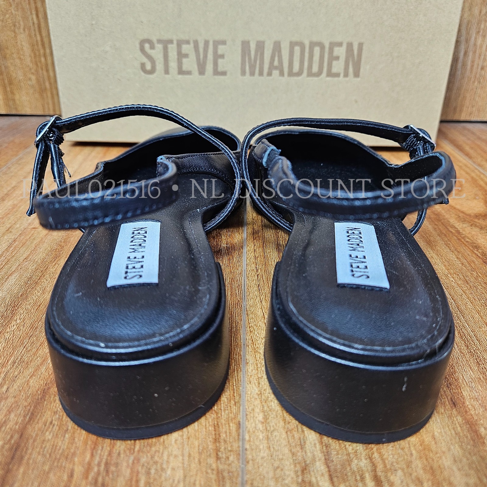 STEVE MADDEN Women’s Christy Leather Slingback Flats ~ Black ~ Various Sizes