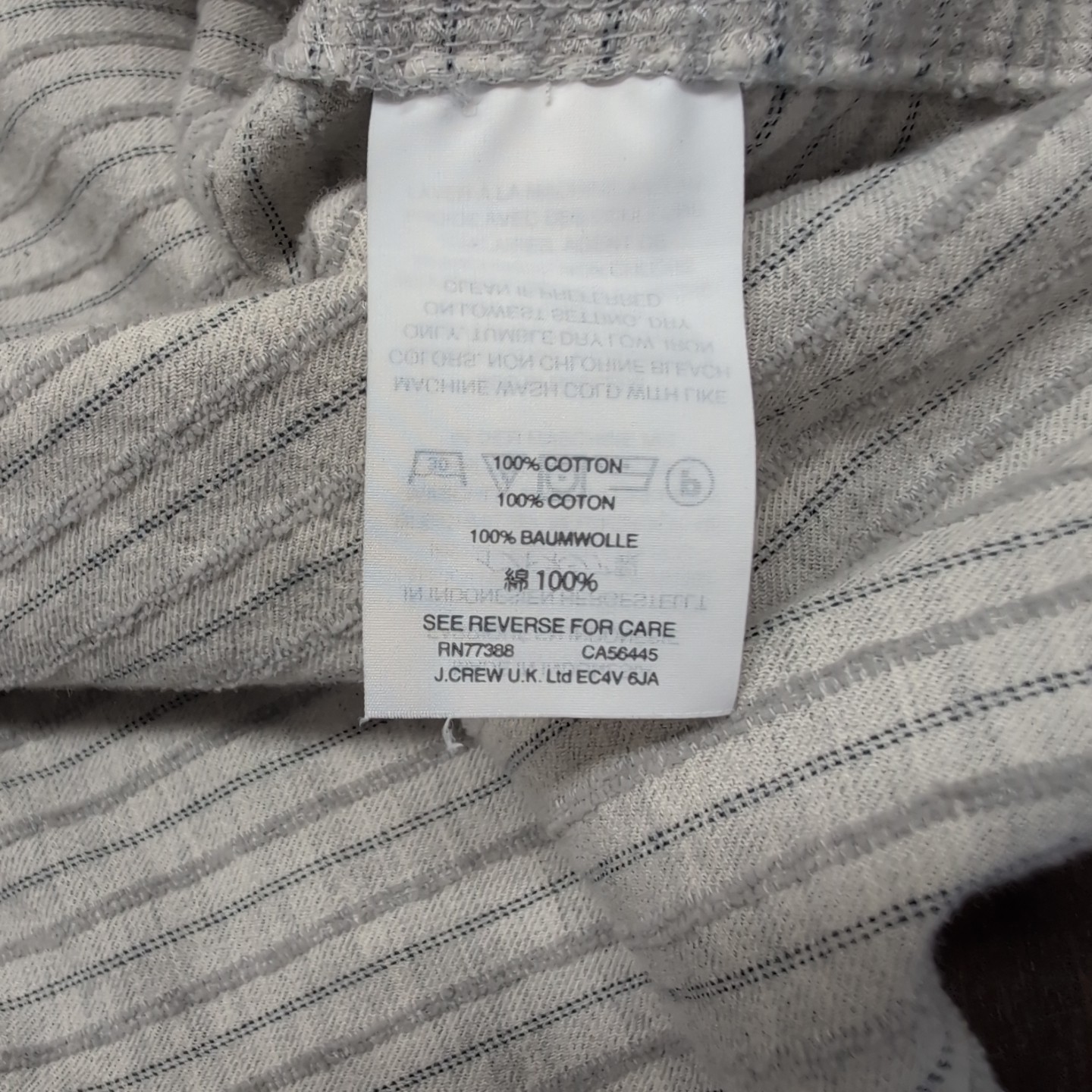 Madewell Split Cuff Tunic Top Striped Long Sleeve Weathered Concrete Women’s M