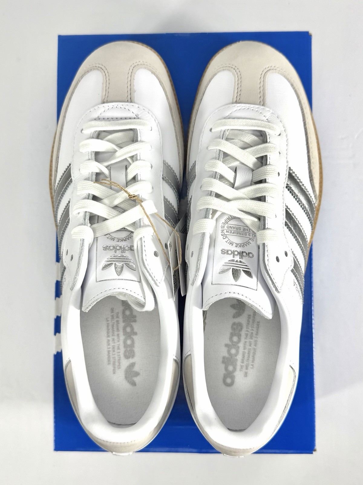 adidas Samba OG W Women’s Sneakers Leather White Silver Beige Gum JI2725 2024