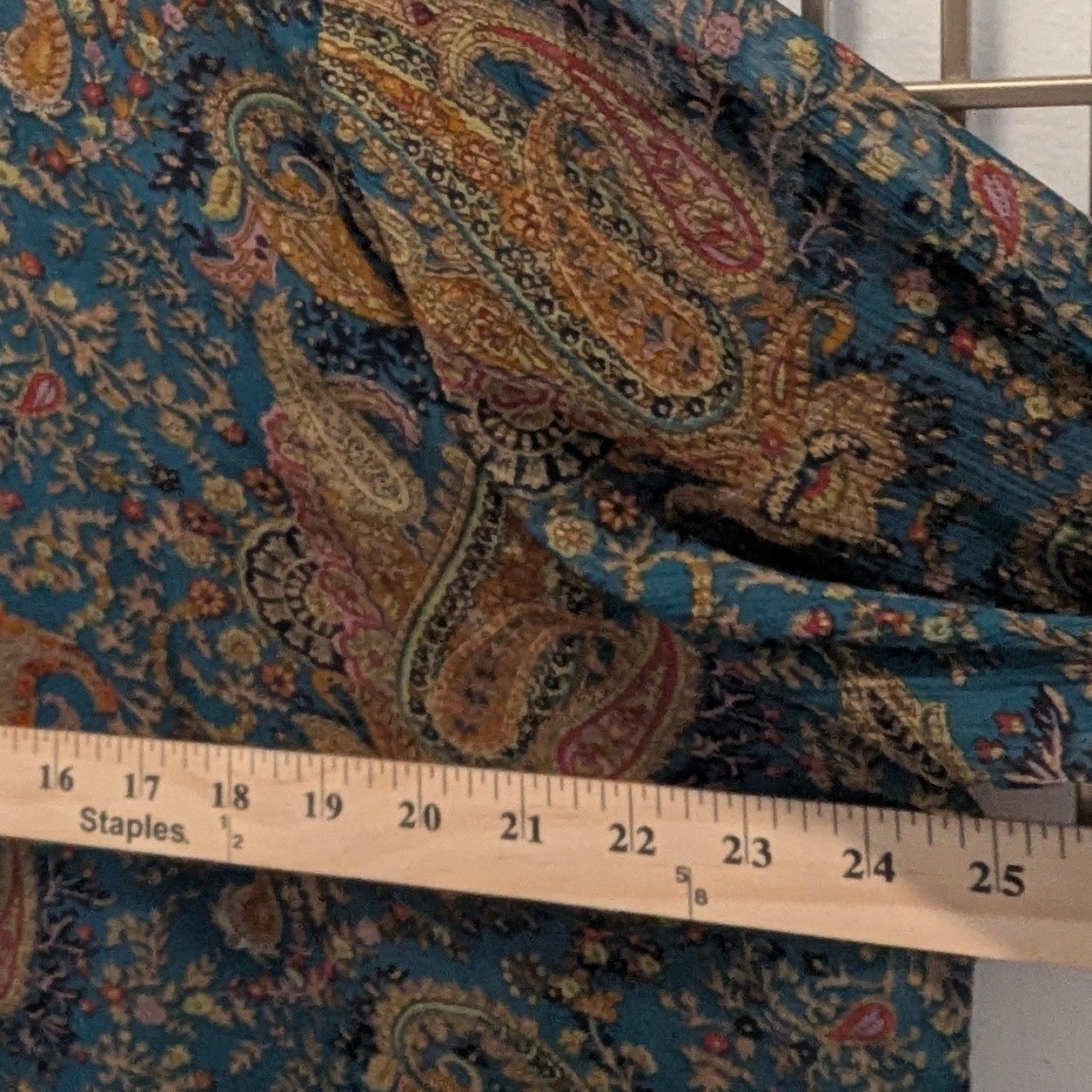 Ulla Popken Paisley Print Tunic Semi Sheer Blouse Top Women’s Size 16/18 Boho