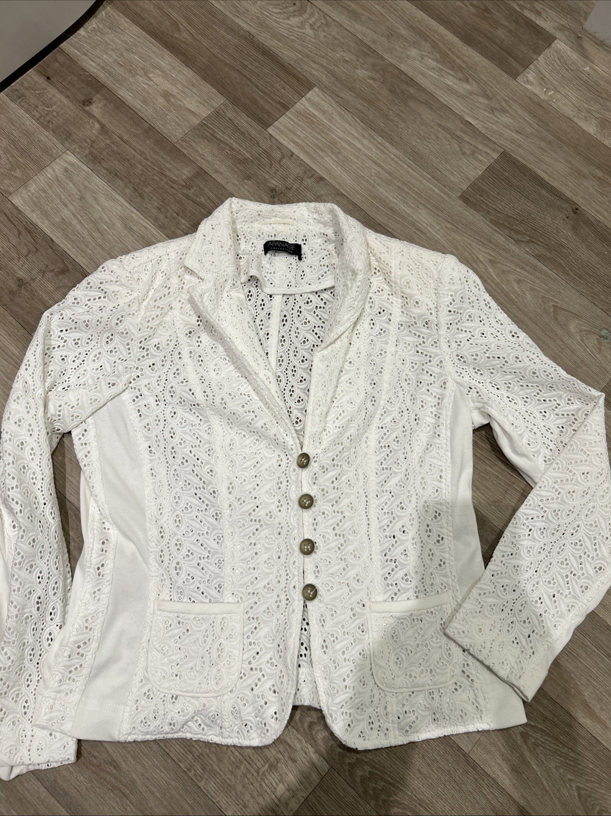 Ladies Ivory Apanage Lace Blazer Size 14 (comes Up Small)