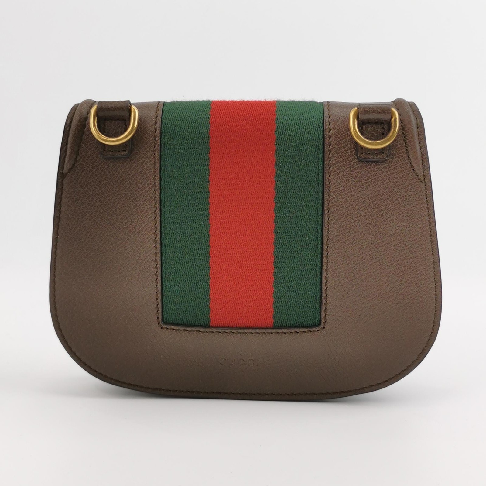 GUCCI Sherry Leather Shoulder Bag Totem Crystal Heart Brown 500756 Auth