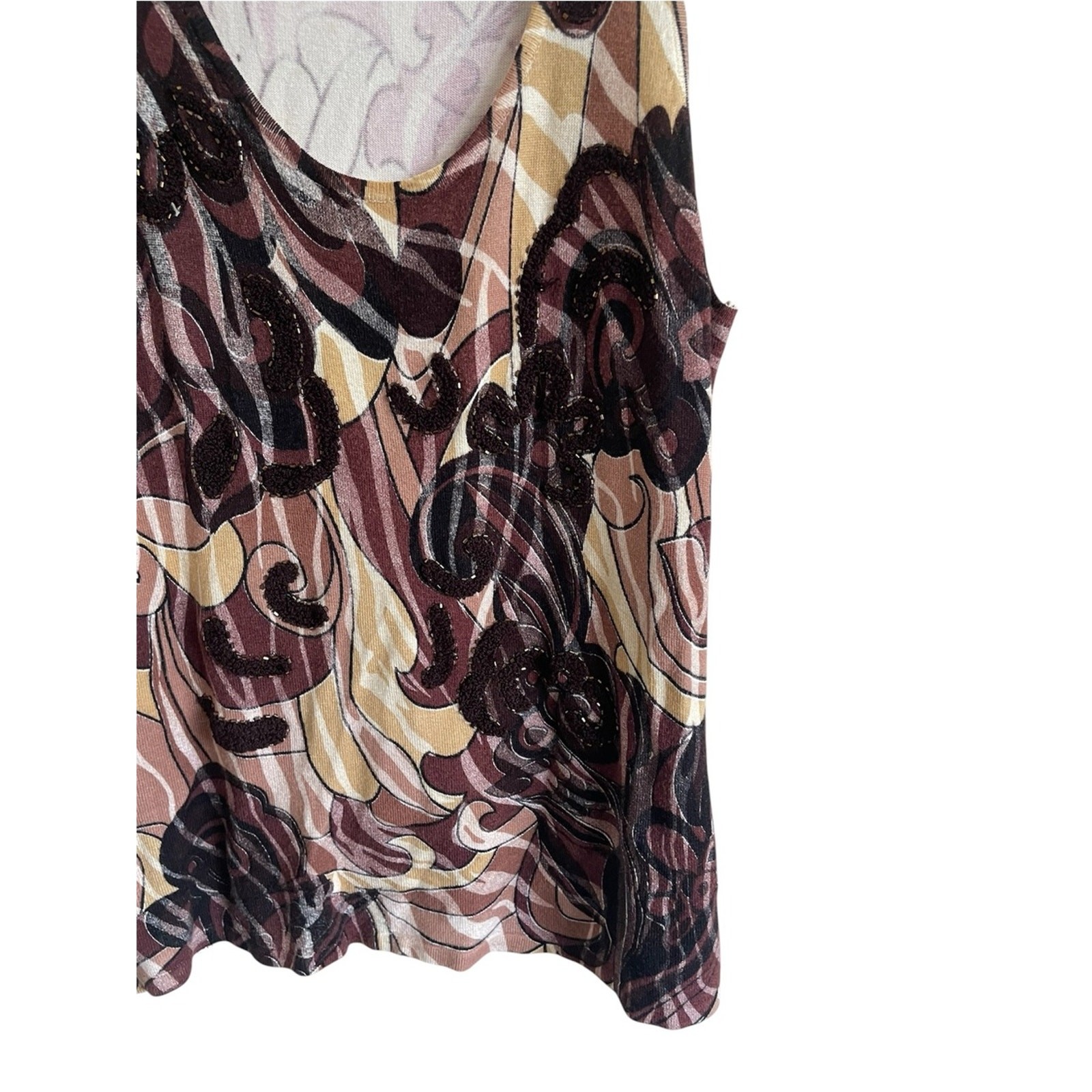 Vintage Y2K Alberto Makali multicoloured Sequin knit Elevated Tank top