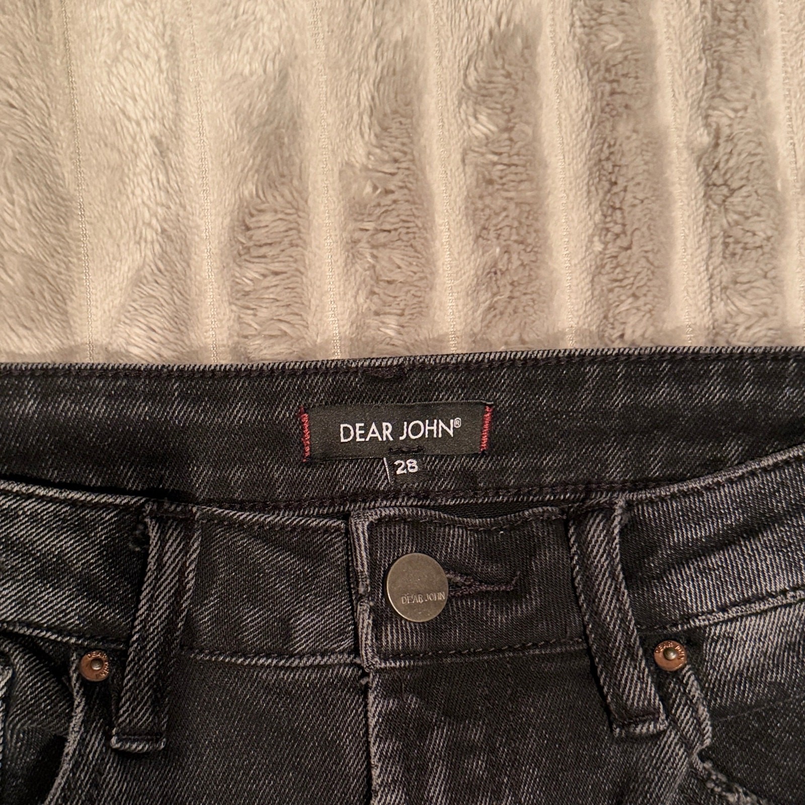 Dear John Crop Jeans Black Grey Fade Distressed Raw Hem Women’s Size 28