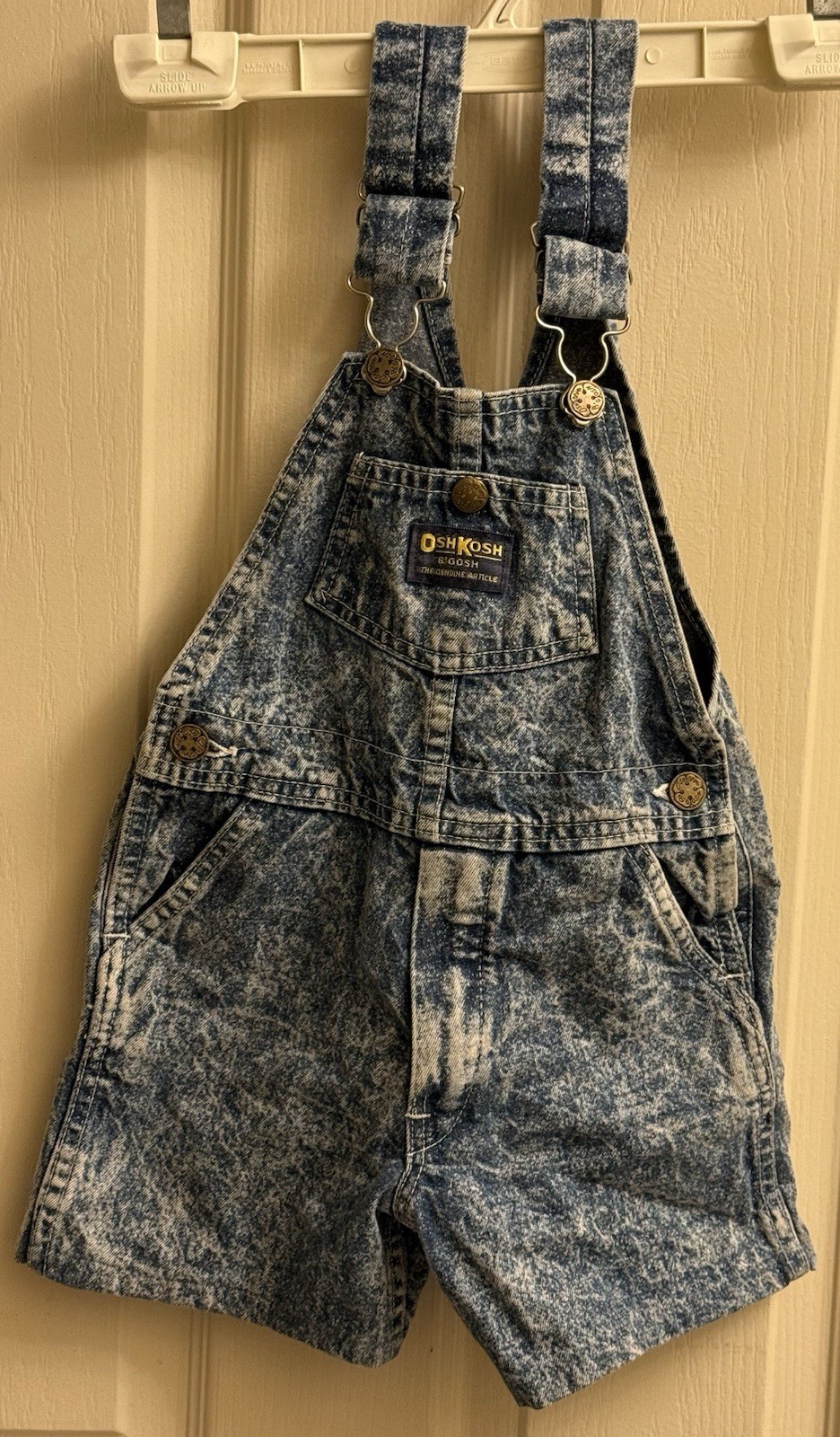 Vintage OshKosh B’gosh Blue Acid Wash Denim Overalls 4T USA EUC