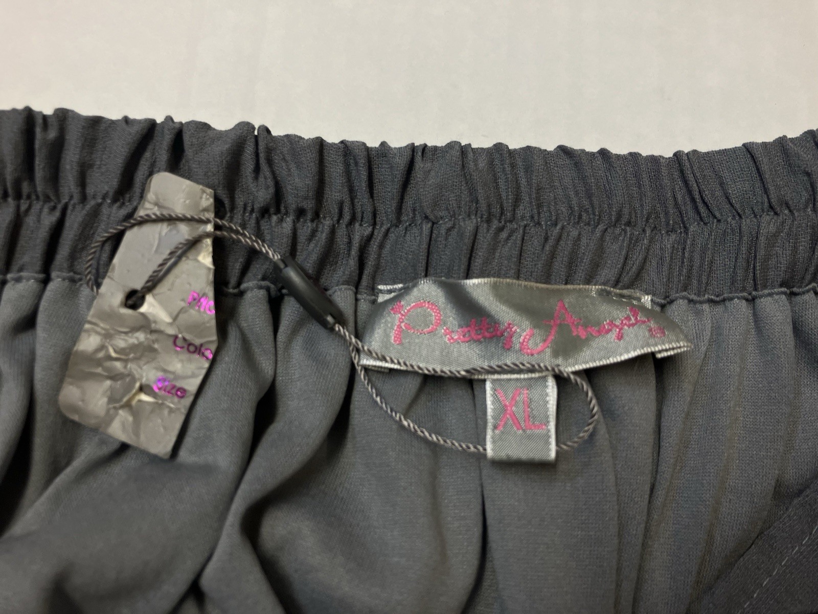 Pretty Angel Layered Midi Gray Asym Skirt Size XL 31 Festival Renaissance Fair