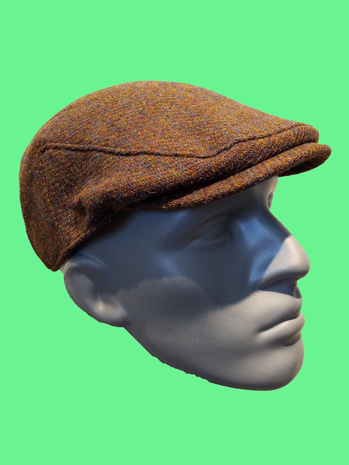 Hartside HS14 Scottish Highland Harris Tweed® Cap in Brown Mix – PICK SIZE