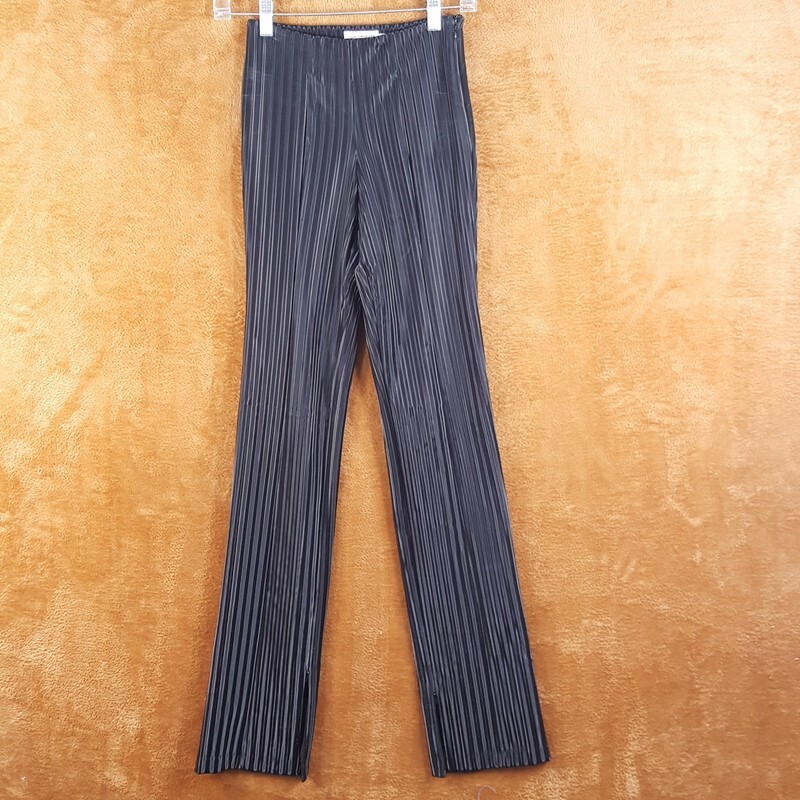 GOOD AMERICAN Pants Womens Size 0 Black Flare Faux Leather Illusion Stripe