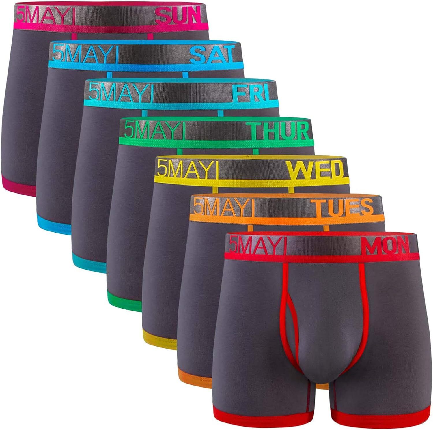 5Mayi Men Underwear Boxer Briefs Cotton Regular Long Mens Boxer Briefs Und