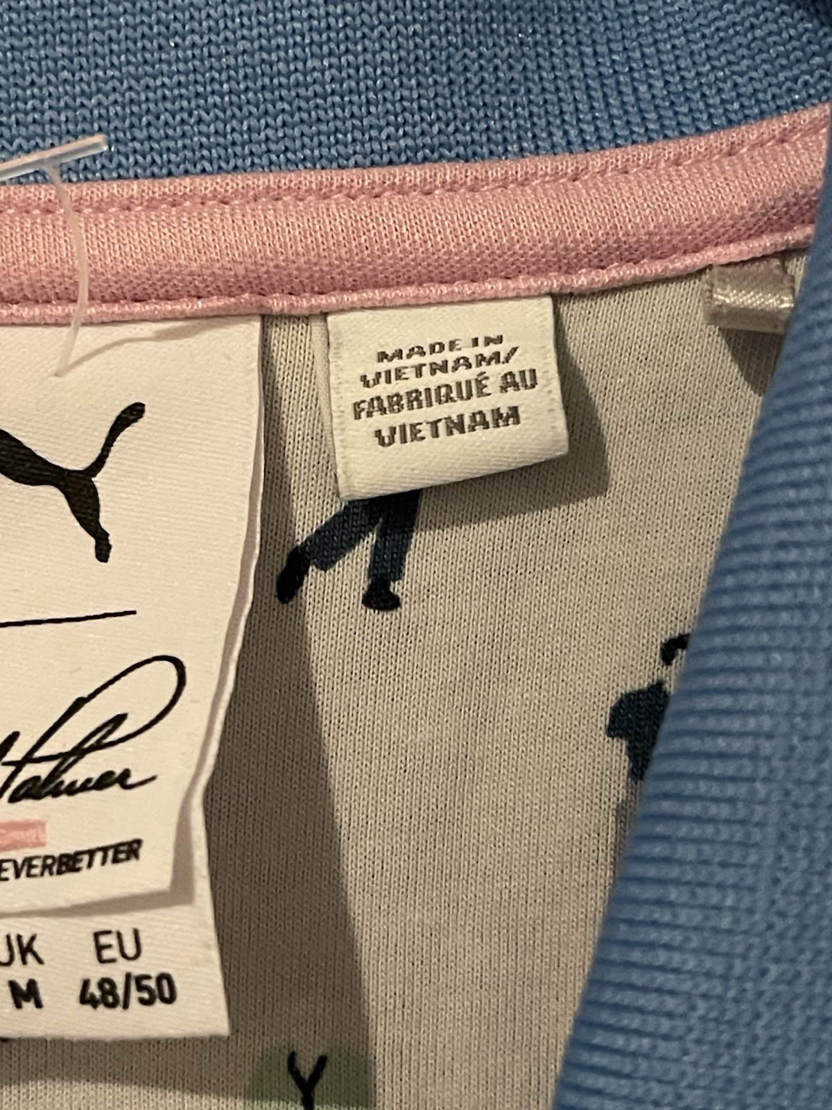 Arnold Palmer Men’s Golf X Puma Sky Blue Size Small Polo 100% Cotton
