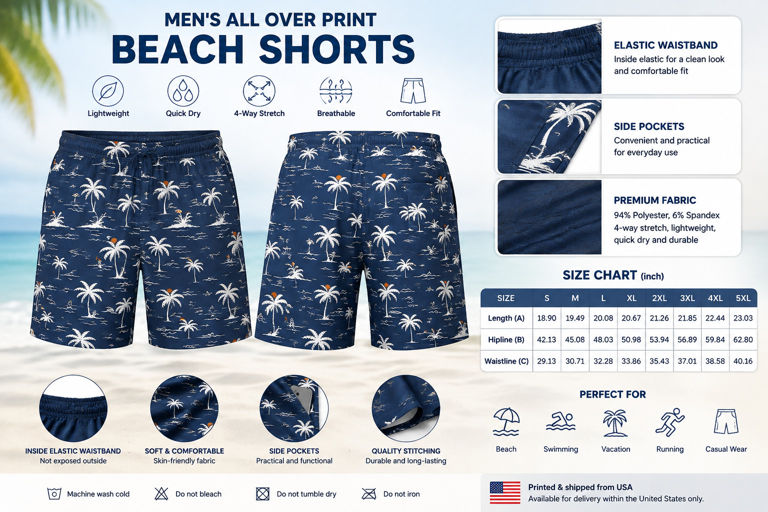 Custom Funny Men Swim Trunks, Personalized BBQ Beer Swim Trunk, Bathing Suit, Ga