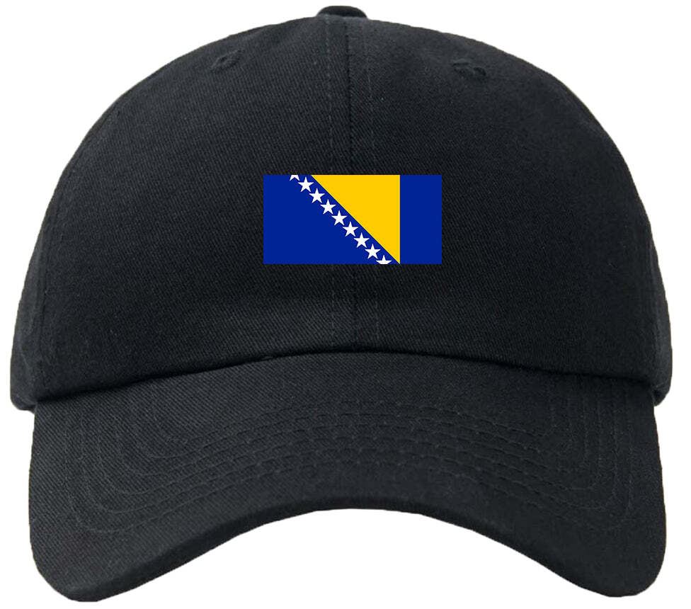 Bosnia and Herzegovina Flag Black Baseball Cap Personalize It