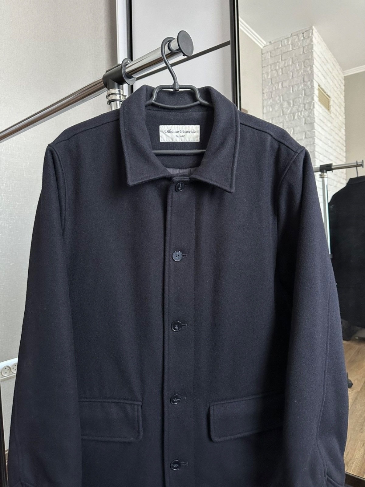 Officine Generale Paris Wool Navy Blue Vasco Jacket Size Large Men’s