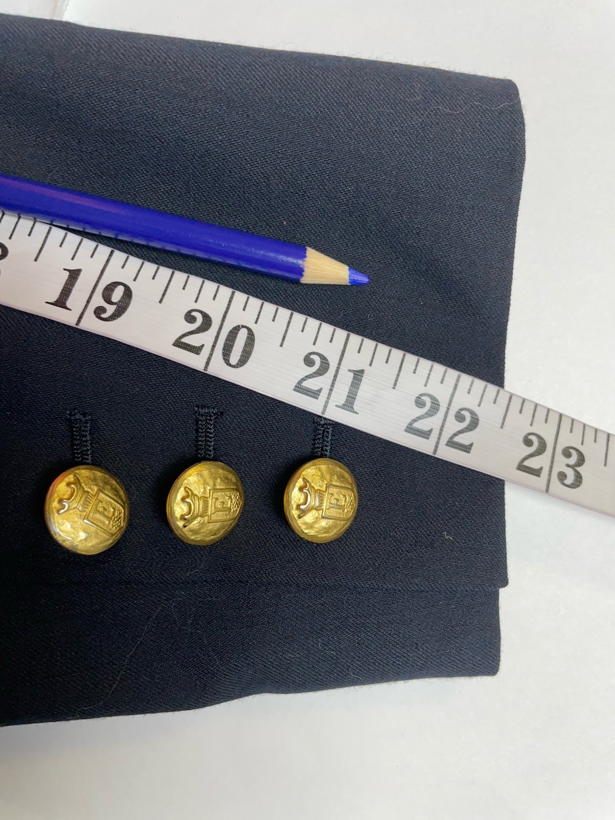 Escada Blazer 38 Fits 12 Italian Made Lightweight Wool Navy Gold Buttons Jacket