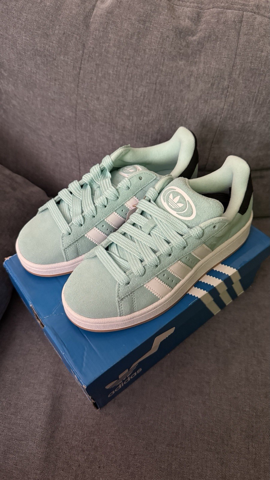 adidas Campus Low Top Lace-Up Athletic Sneakers Solid Green/White/Black