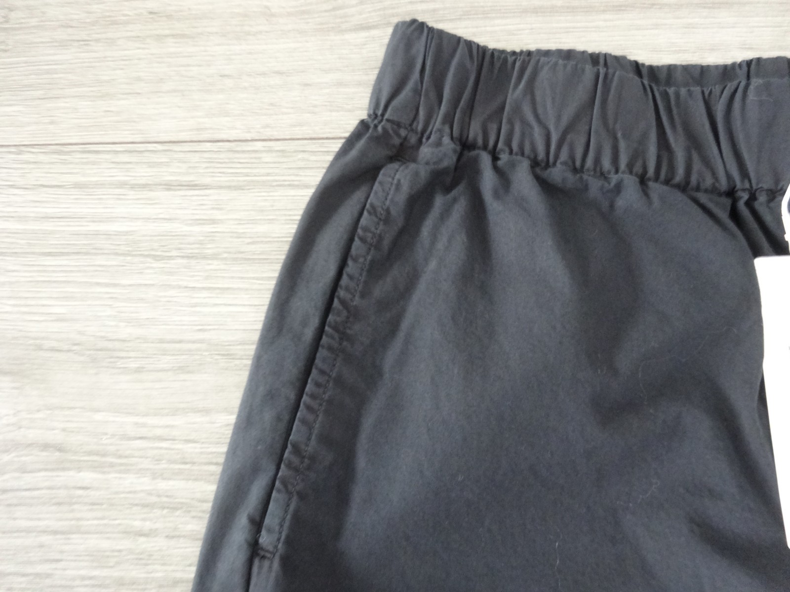 M&S MARKS & SPENCER BLACK COTTON PULL ON STRAIGHT TROUSERS UK SIZE 18 REG
