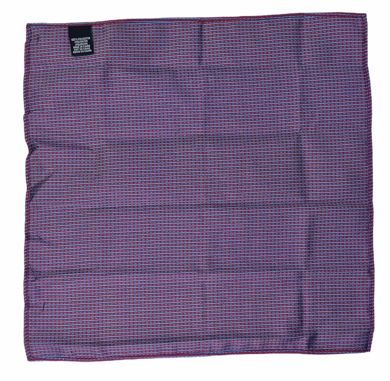 Mens Purple Red & Blue Polyester Pocket Square Handkerchief 12.5”x12.5” EUC