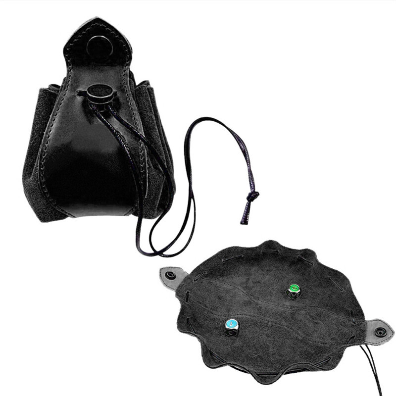 PU Leather Medieval Drawstring Waist Bag Hangable Belt Coin Purse Cosplay