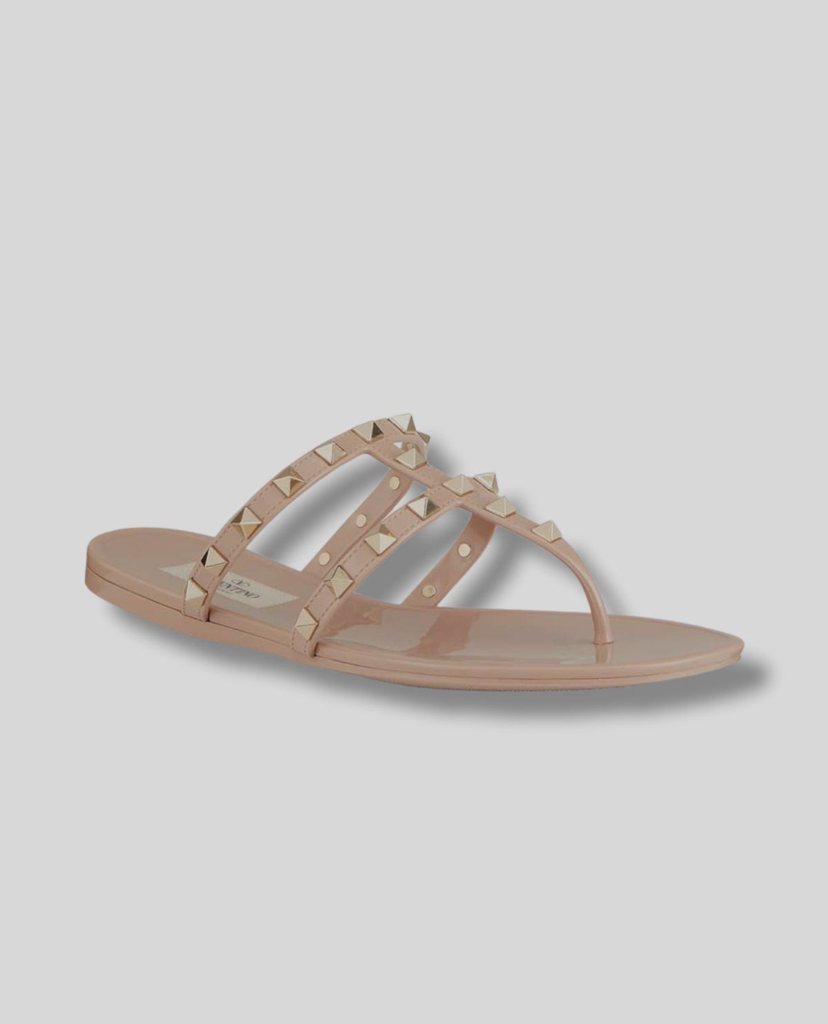 $450 Valentino Garavani Women’s Beige Jelly Flat Thong Sandals Shoes EU 37/US 7