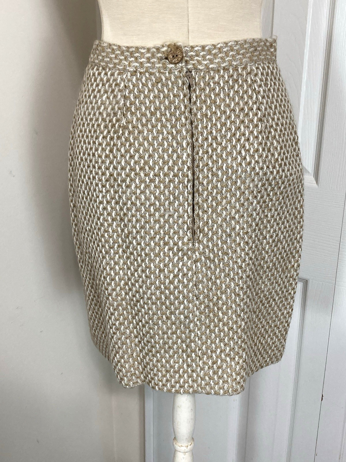 Morgan de Toi 3pc Boucle Tweed Suit Jacket Skirt Vest France Small