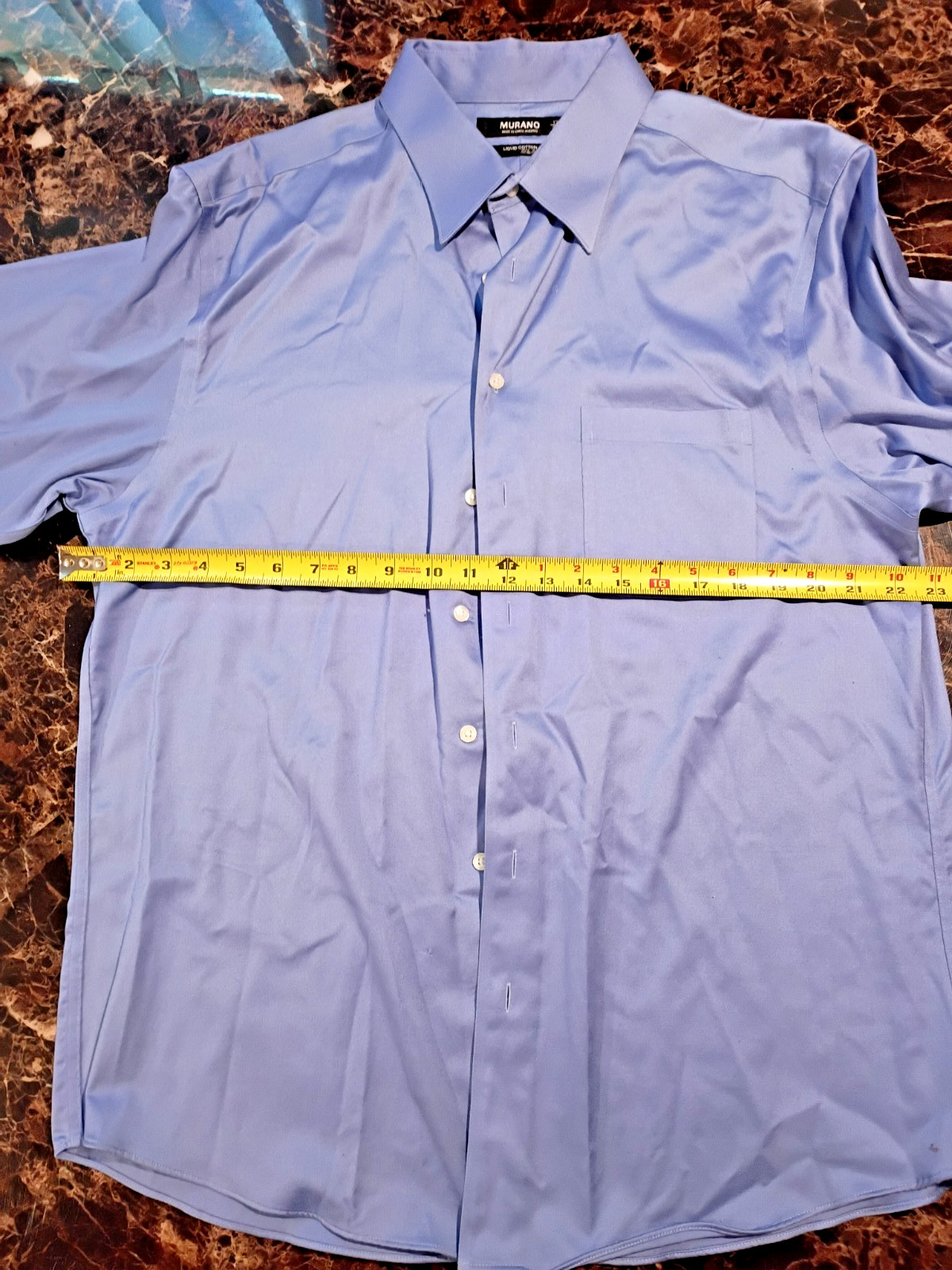 MURANO men’s liquid cotton blueish purple button up shirt Size 17/35
