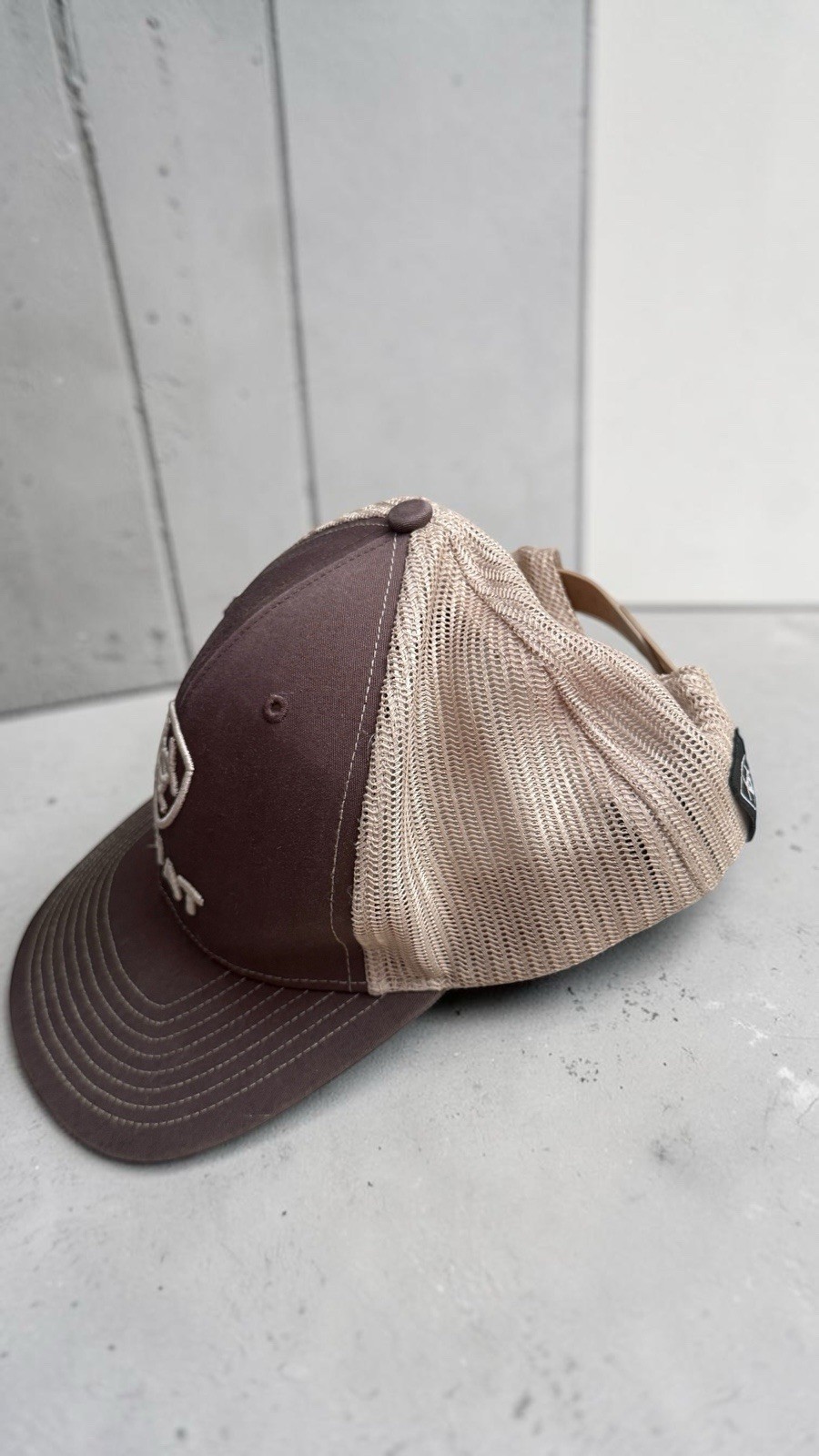 Ariat Logo Trucker Hat Brown/Beige Mesh Back Adjustable One Size Unisex