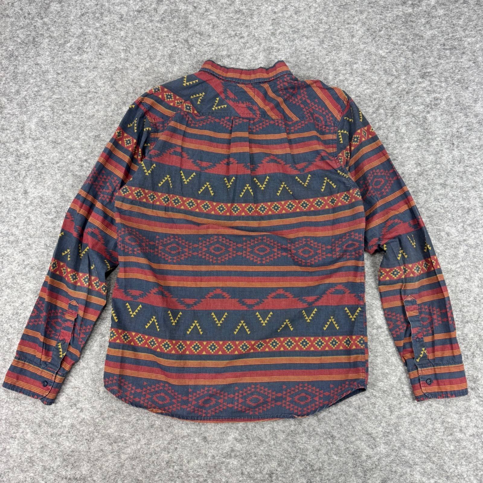 Levis Mens Southwestern Aztec Print Button Down Shirt Blue Red Yellow Medium