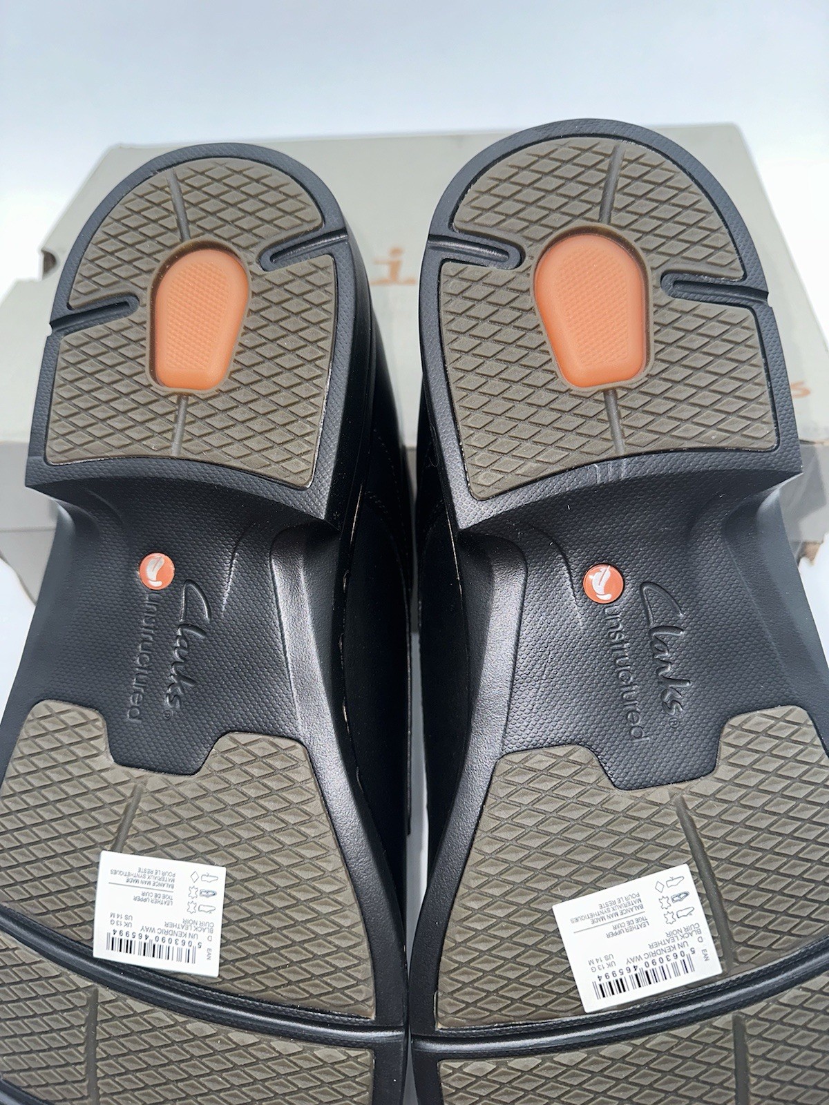 Clarks Men’s Un Kendric Way Black Leather 26179991 Size 14 M