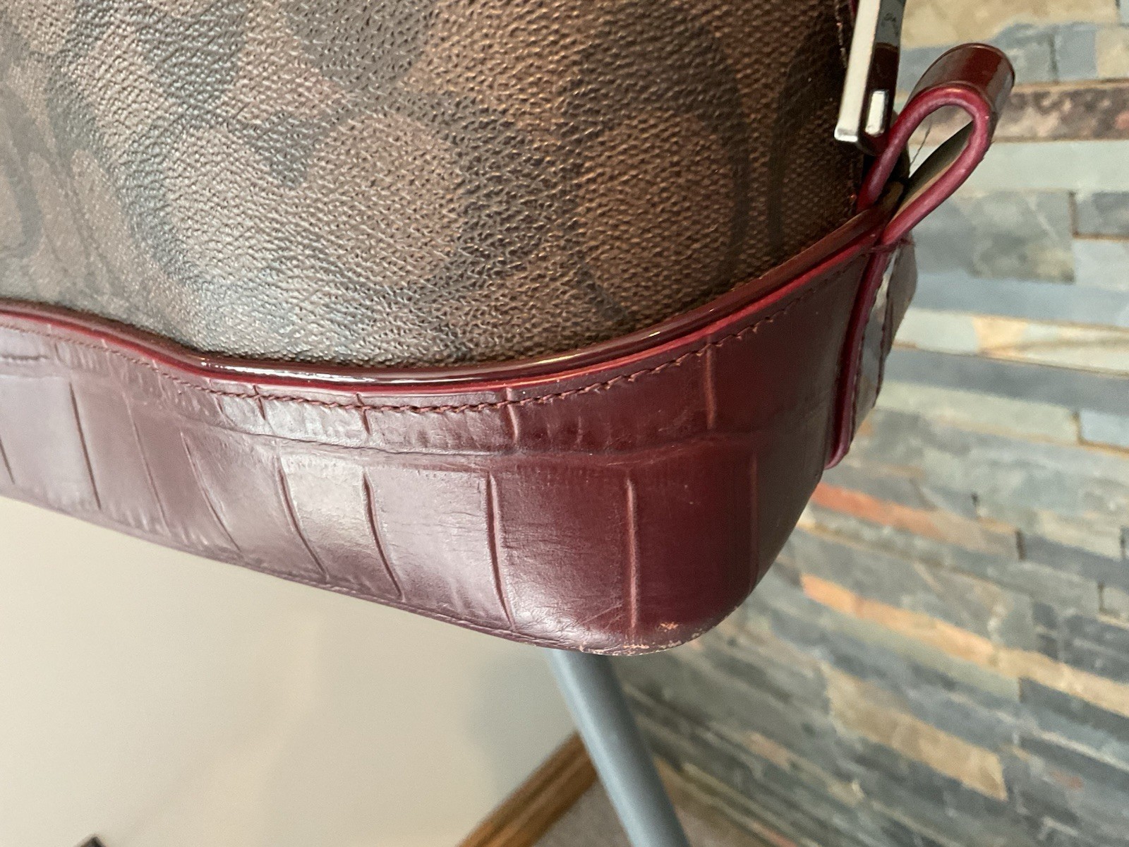 COACH Sierra Stachel With Snake Skin Look Trim Crossbody/hand