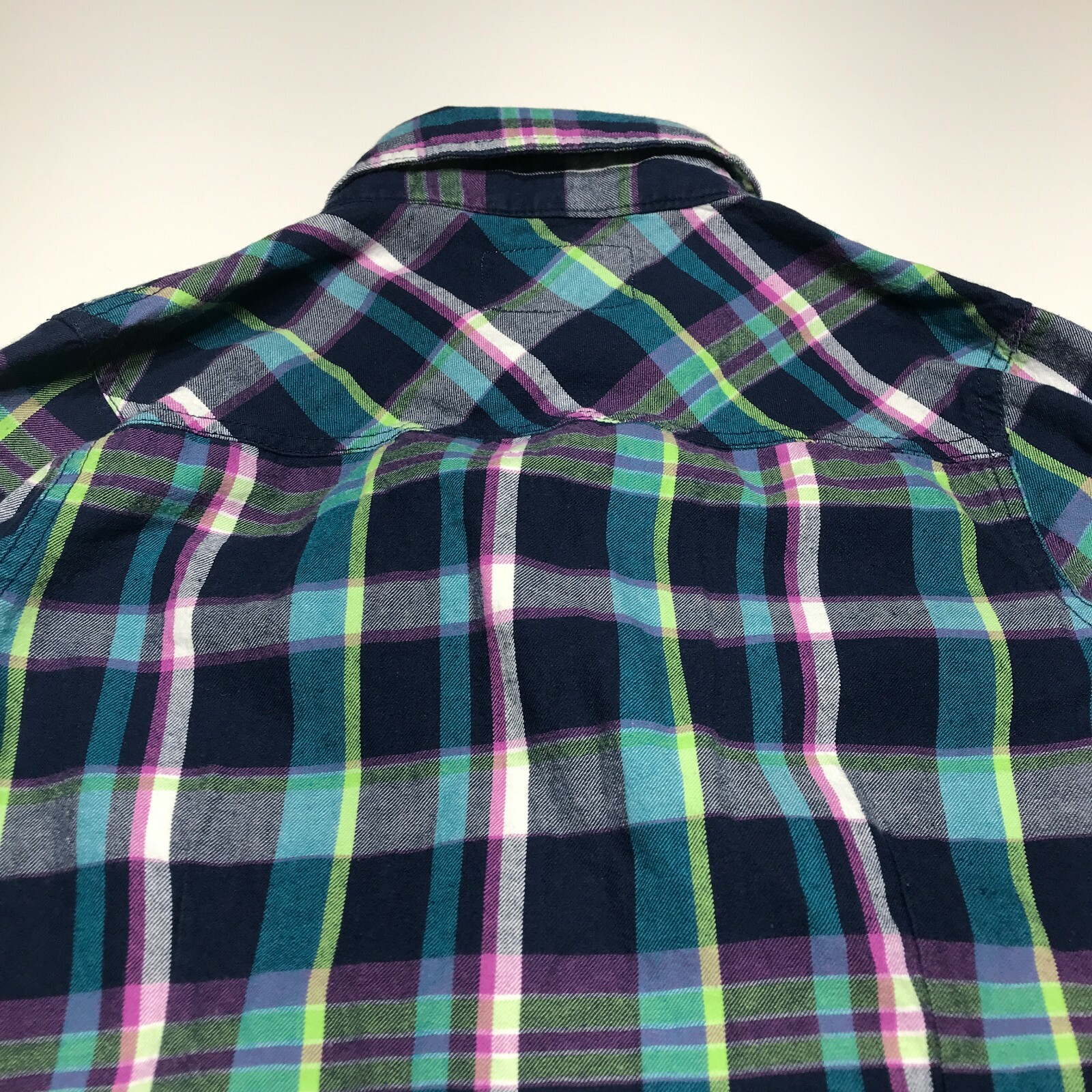 Aeropostale Button Up Womens Size S/P Casual Plaid 100% Cotton 2 Front Pockets