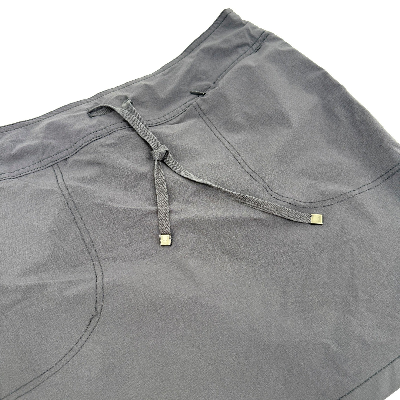 Green Tea Skort Women Large Gray Active Drawstring Hiking Athletic Performance